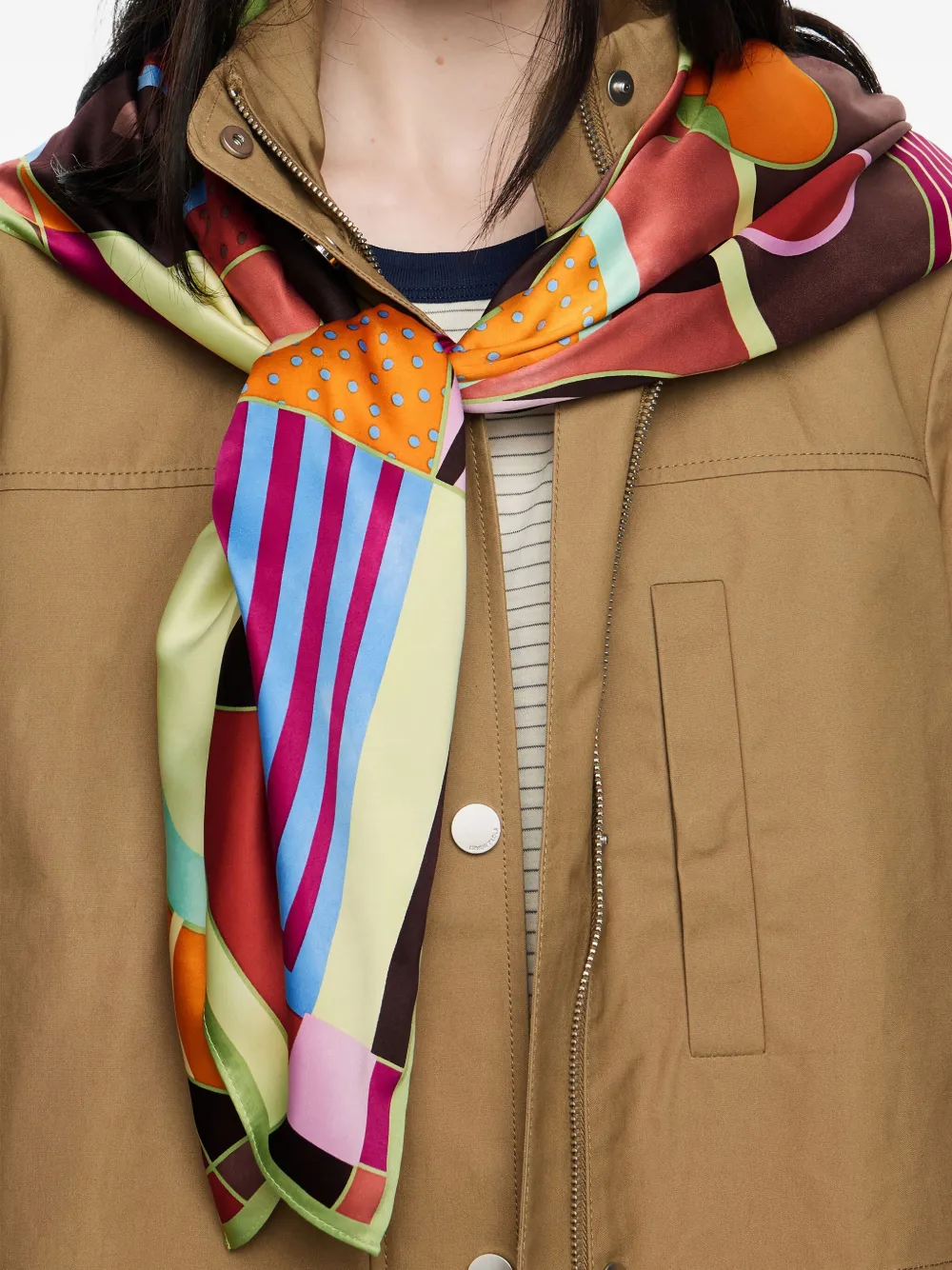 Bimba Y Lola Abstract-print Scarf In Multi