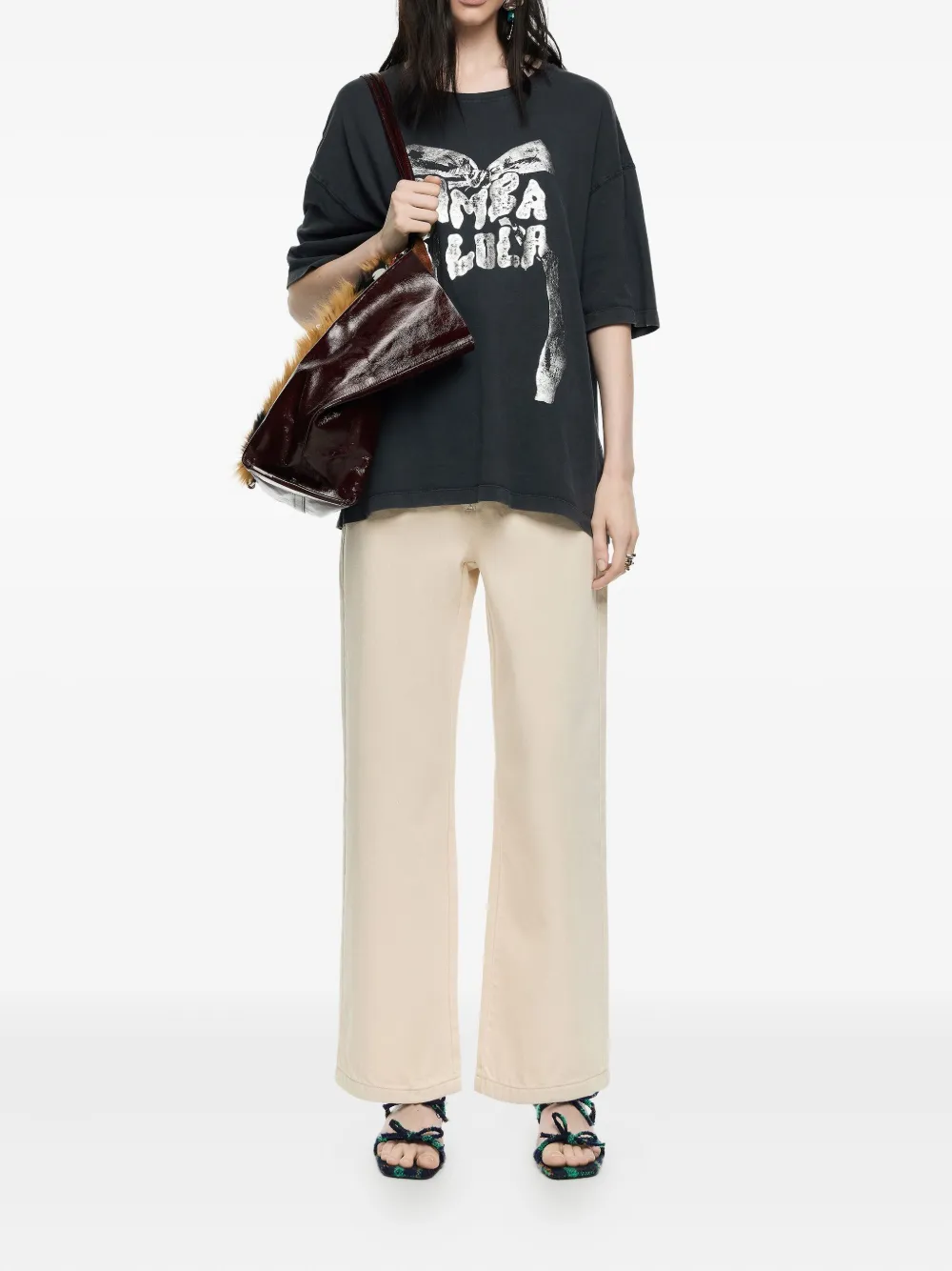 Bimba y Lola Broek met zak aan de voorkant - Beige