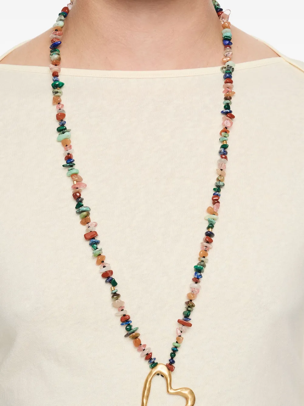 Bimba Y Lola Beaded Heart-charm Necklace In Multi