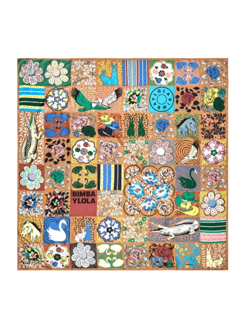 Bimba y Lola mascada con animal print y diseño patchwork