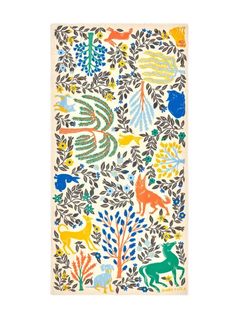 Bimba y Lola animal-print floral scarf