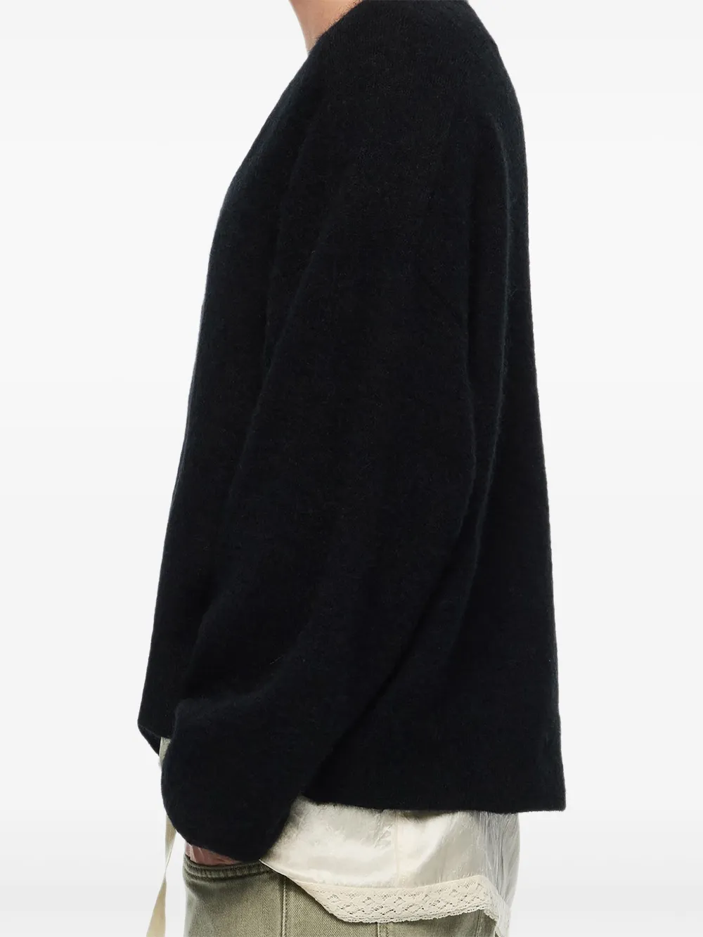 Bimba Y Lola V-neck Balloon-sleeve Sweater In Black