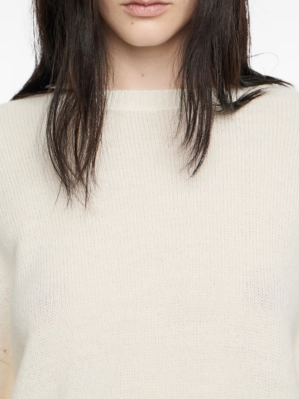 Bimba Y Lola Balloon-sleeve Eyelet-detail Sweater In Neutral