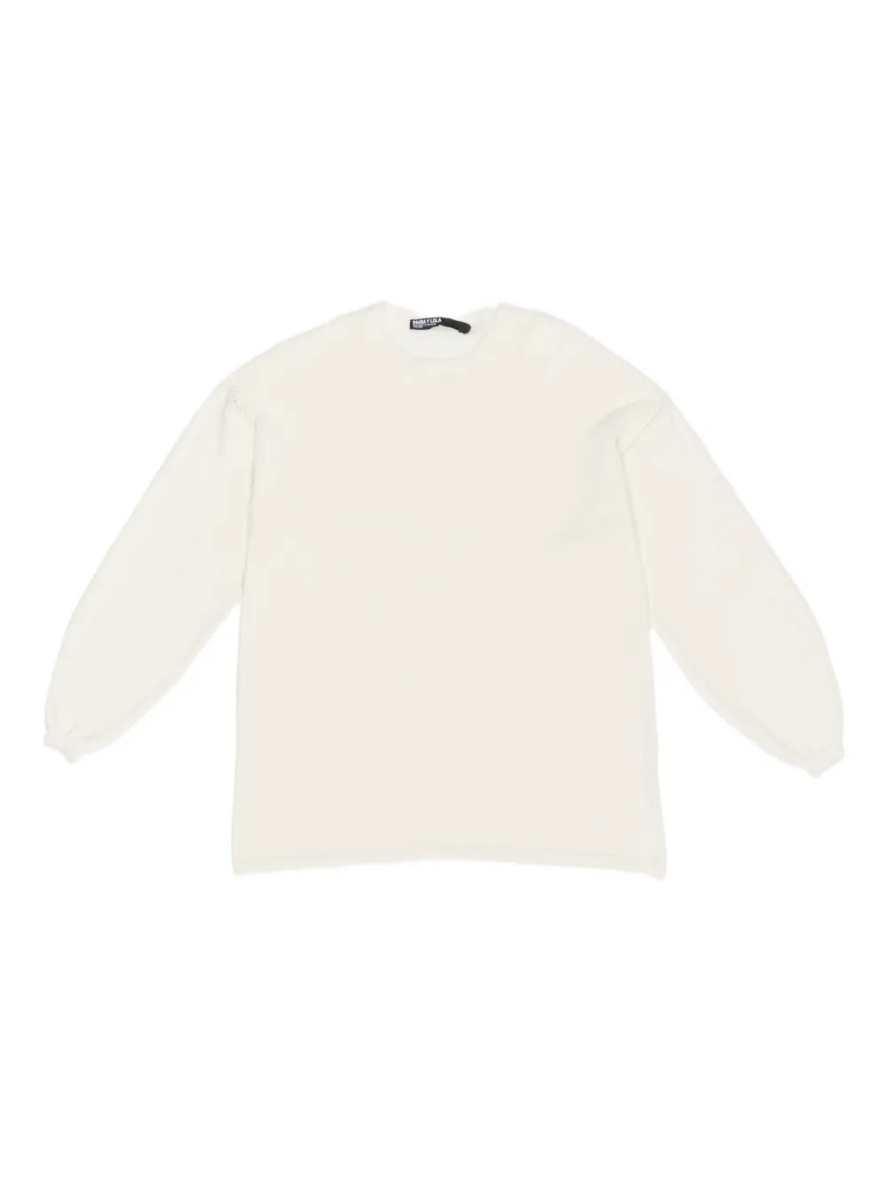 Bimba Y Lola Balloon-sleeve Eyelet-detail Sweater In Neutral