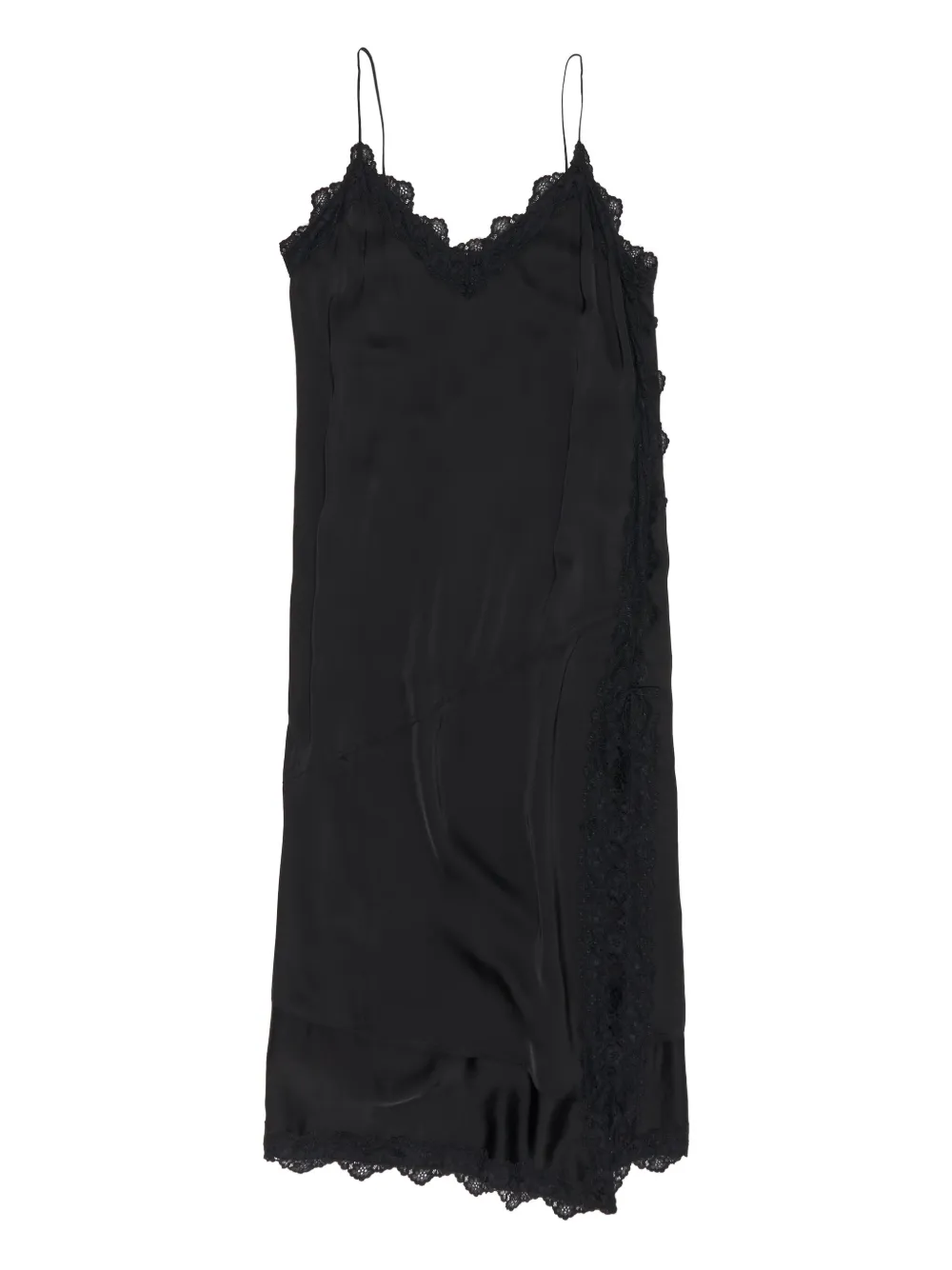 Bimba y Lola lace-trimmed slip midi dress | Black | Image 1