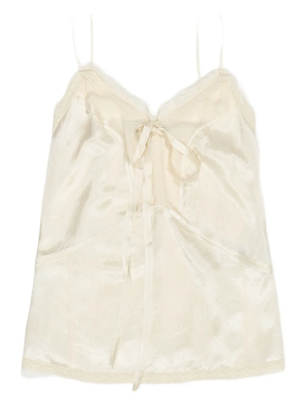 Bimba Y Lola Lace-trimmed Tank Top In Neutral