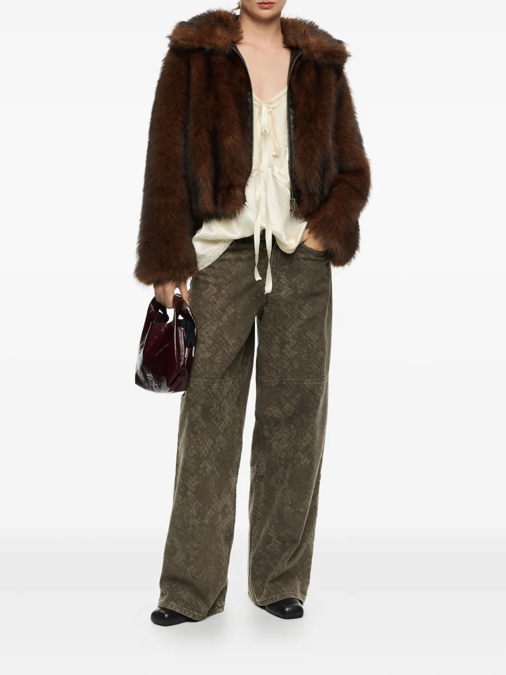Bimba Y Lola Lace-trimmed Tank Top In Neutral