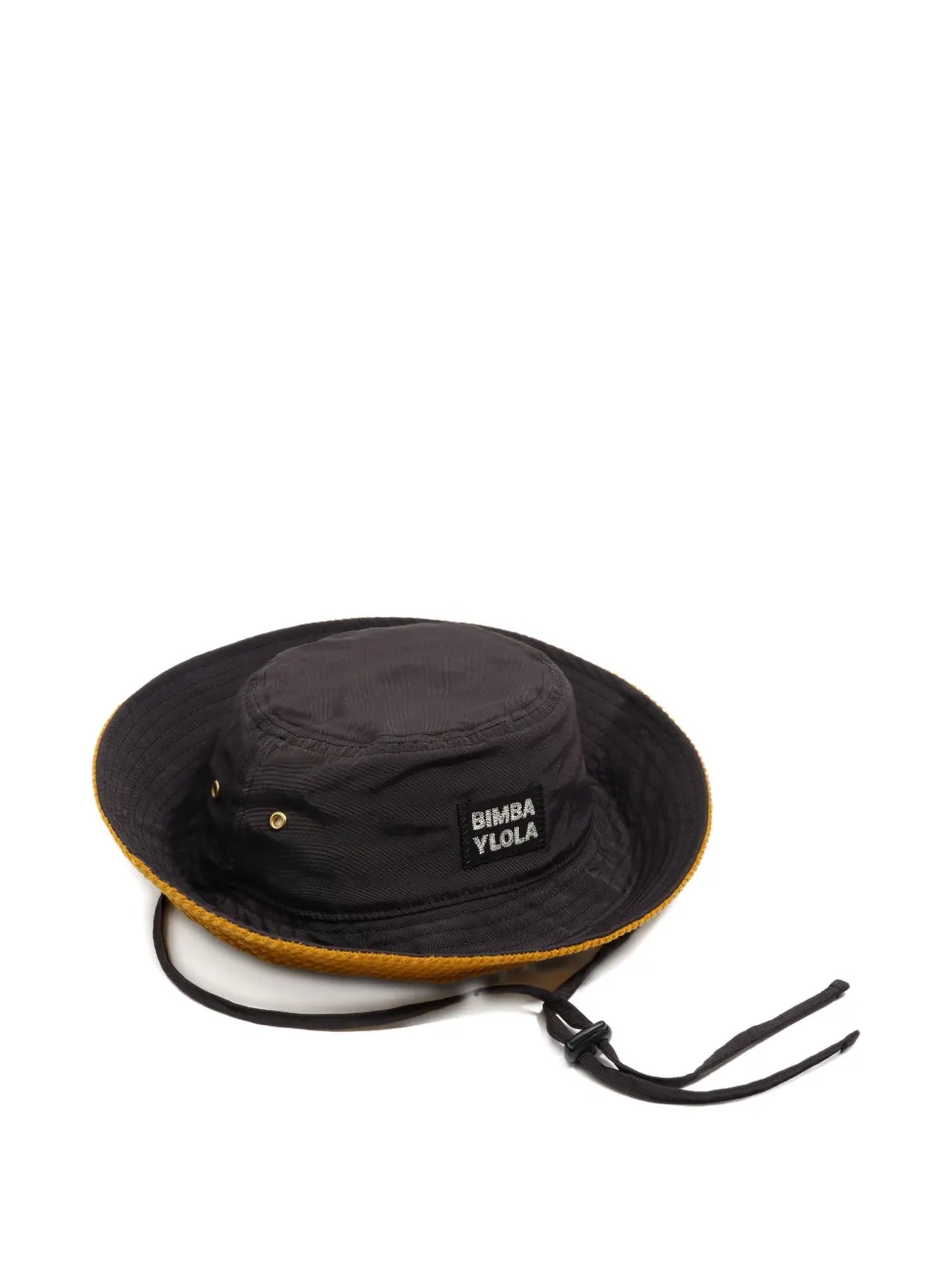 Bimba y Lola logo-patch corduroy-trimmed bucket hat - Zwart