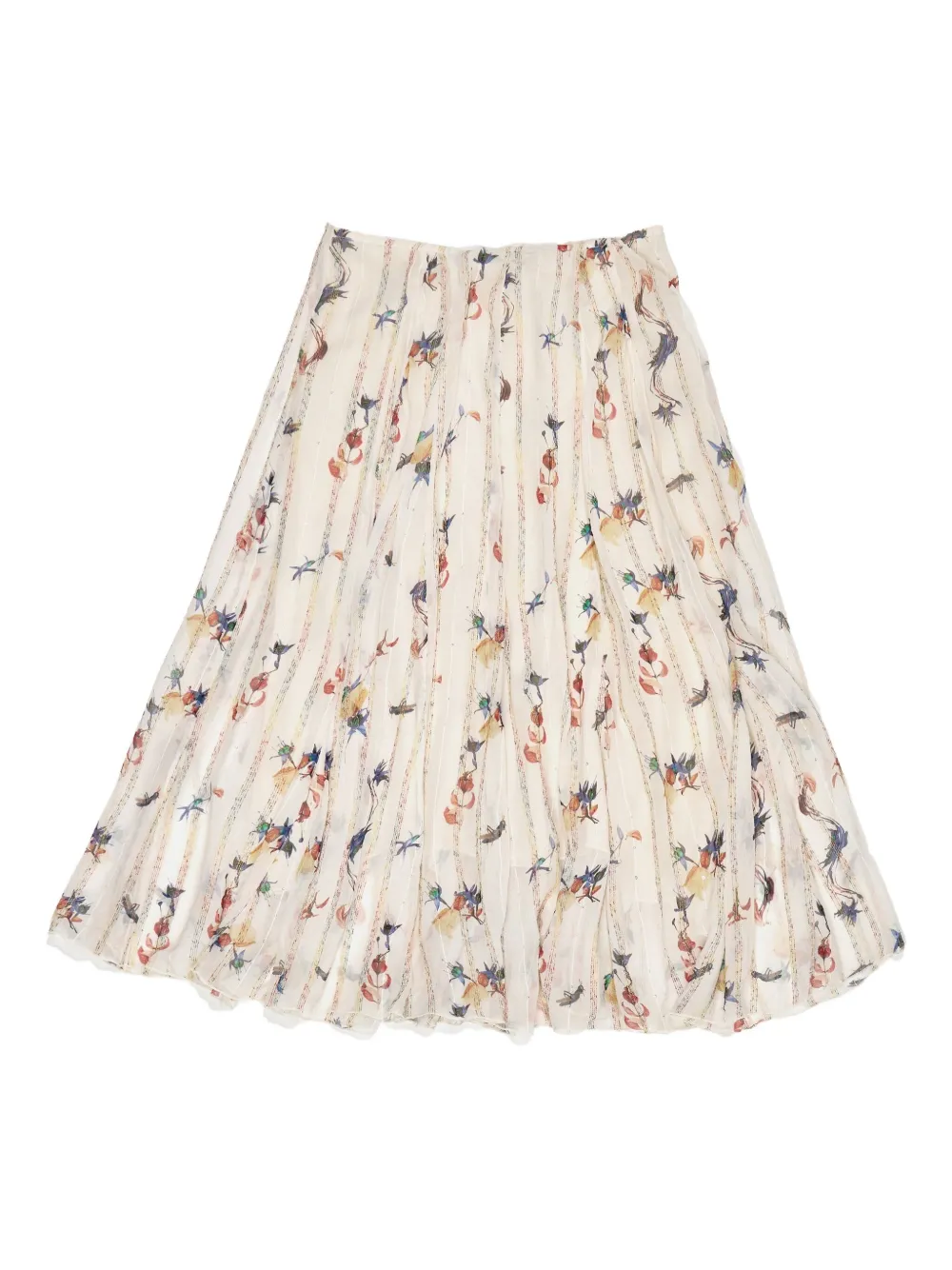 Bimba Y Lola Pleated Floral-print Skirt In Multi