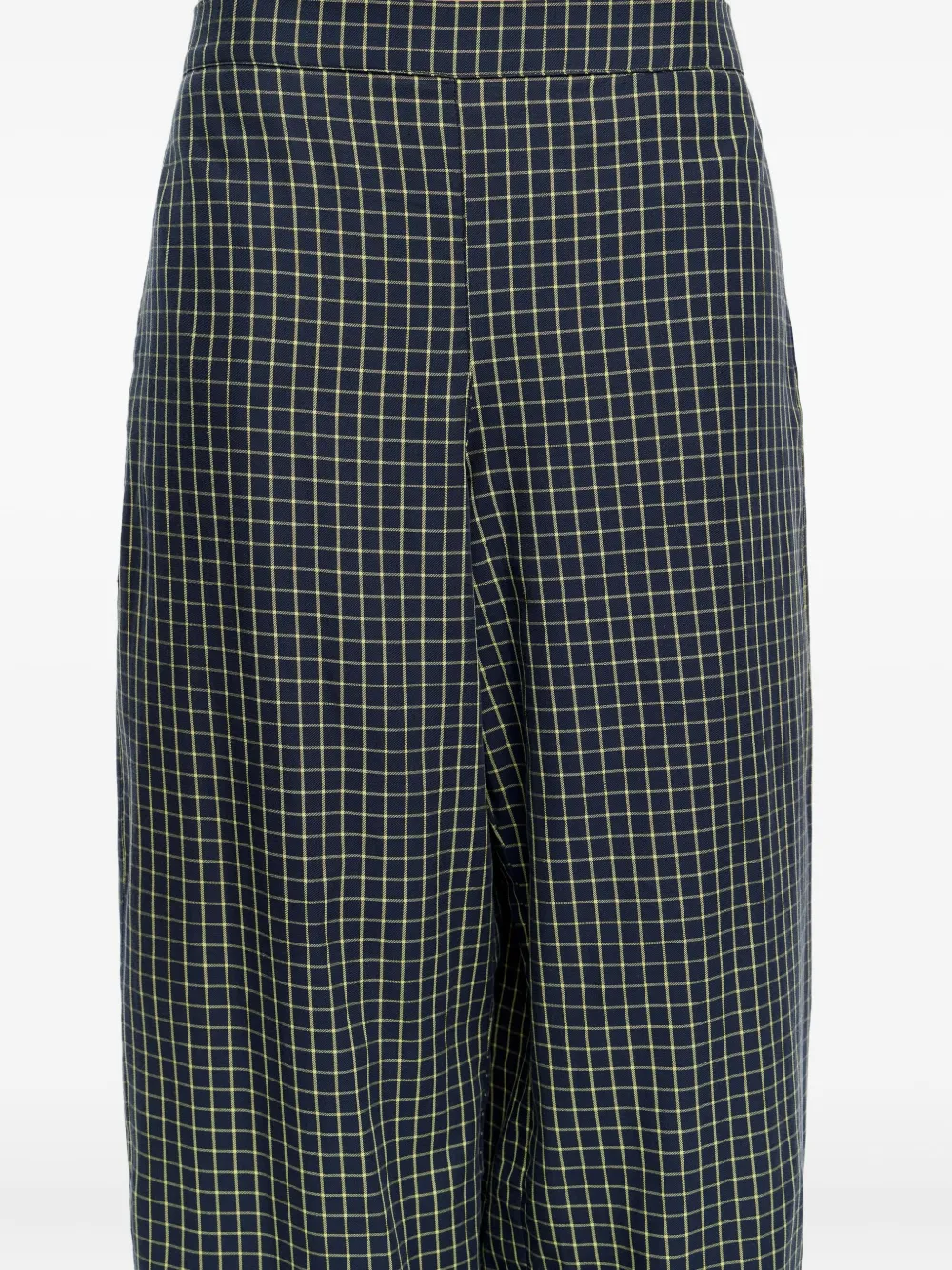 Bimba Y Lola Gingham-check Straight Trousers In Blue