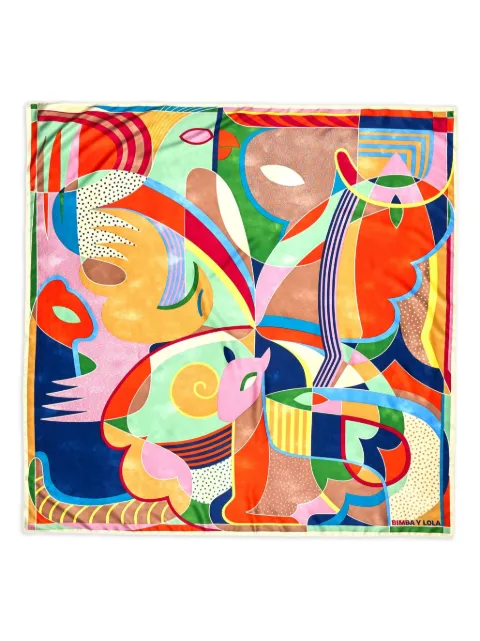 Bimba y Lola geometric-print silk scarf