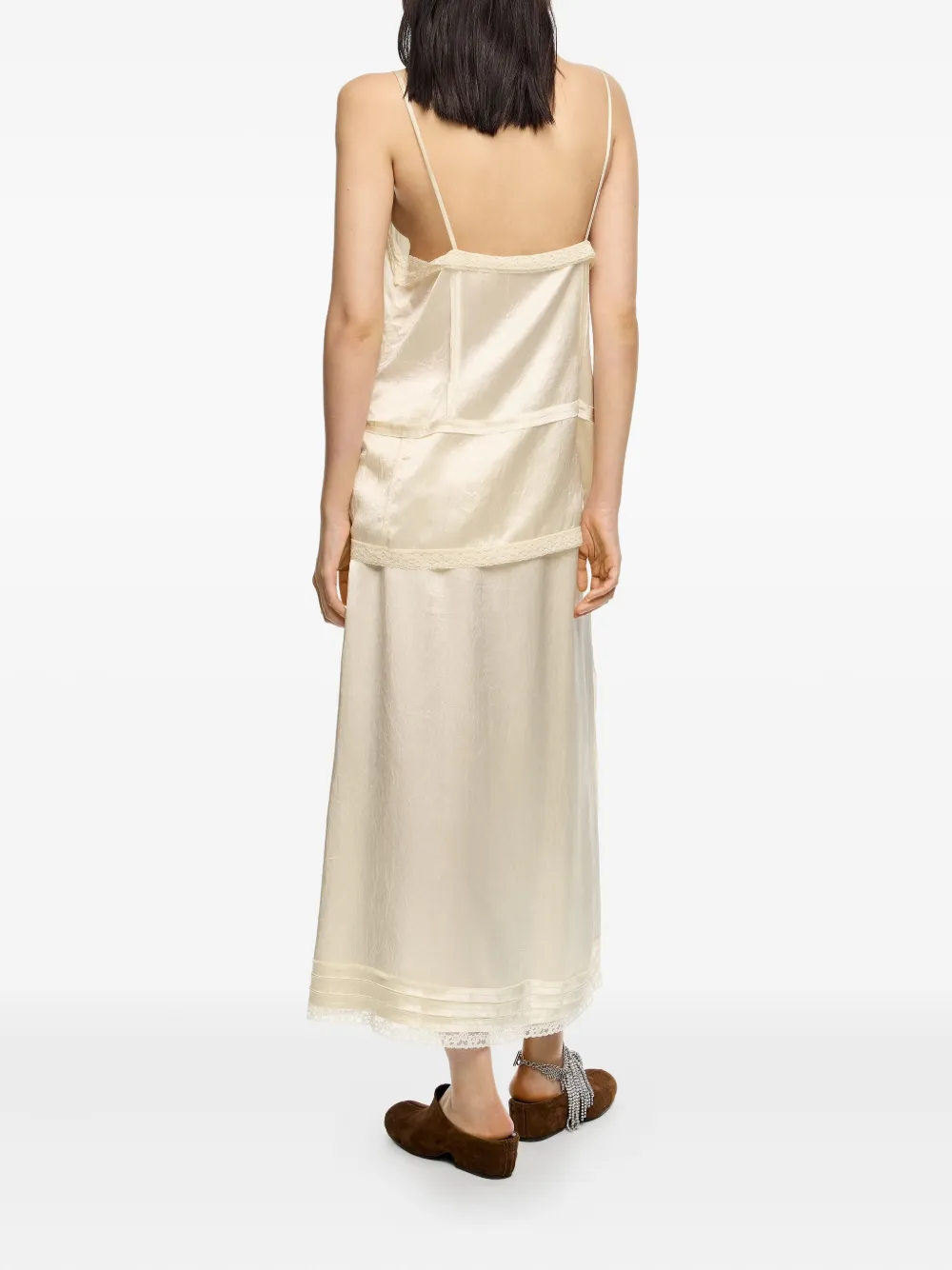 Bimba y Lola Rok met afwerking van kant Beige