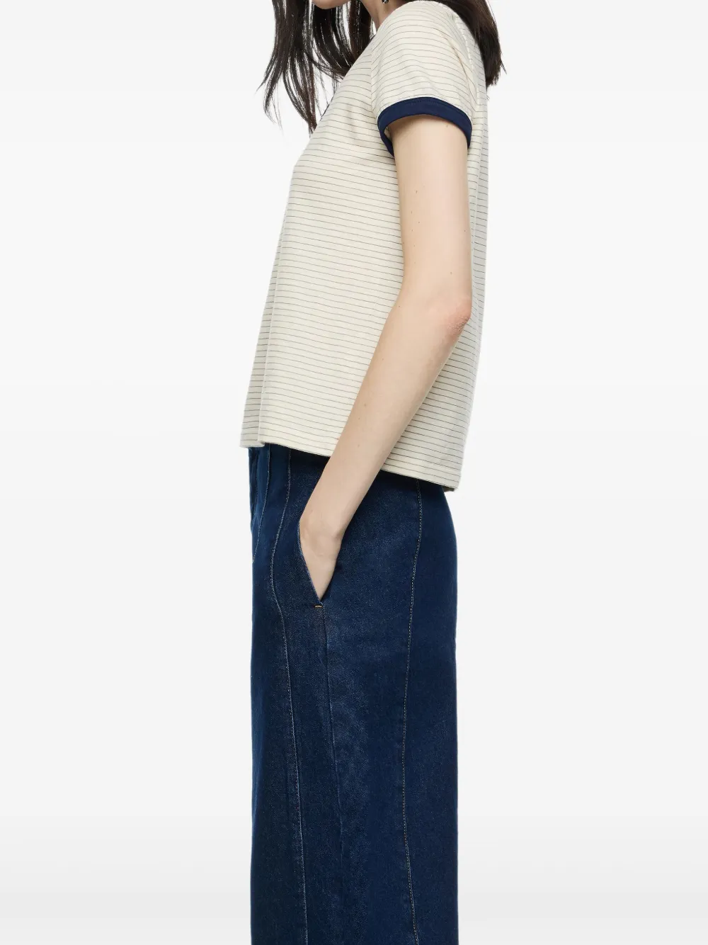 Bimba y Lola Gestreept T-shirt Beige