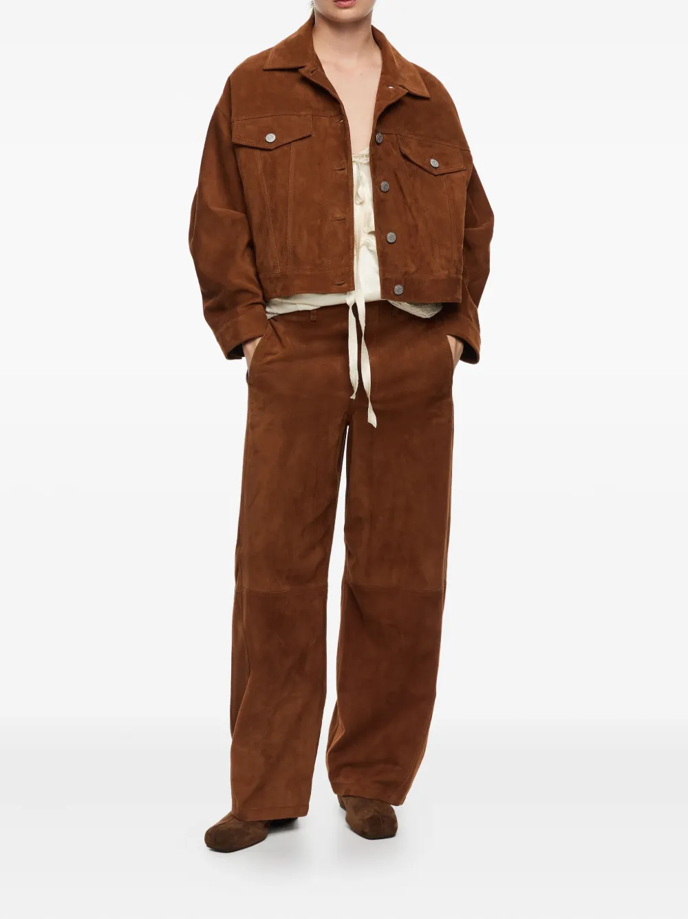 Bimba y Lola Broek met suède vlak - Bruin
