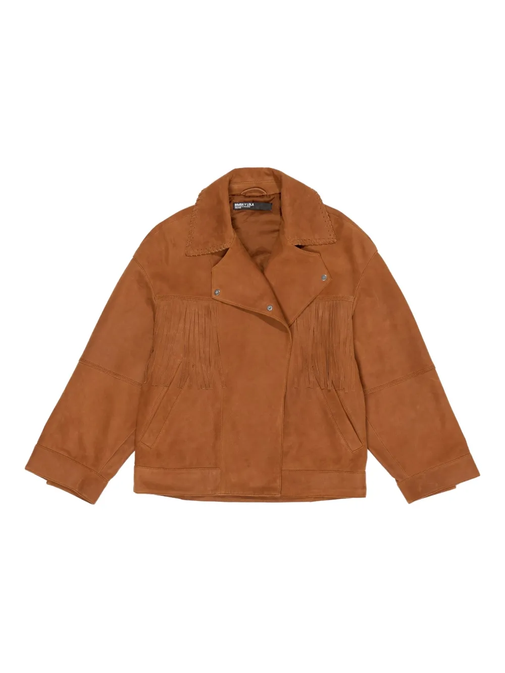 Bimba y Lola fringe-detailing leather jacket | Brown | Image 1