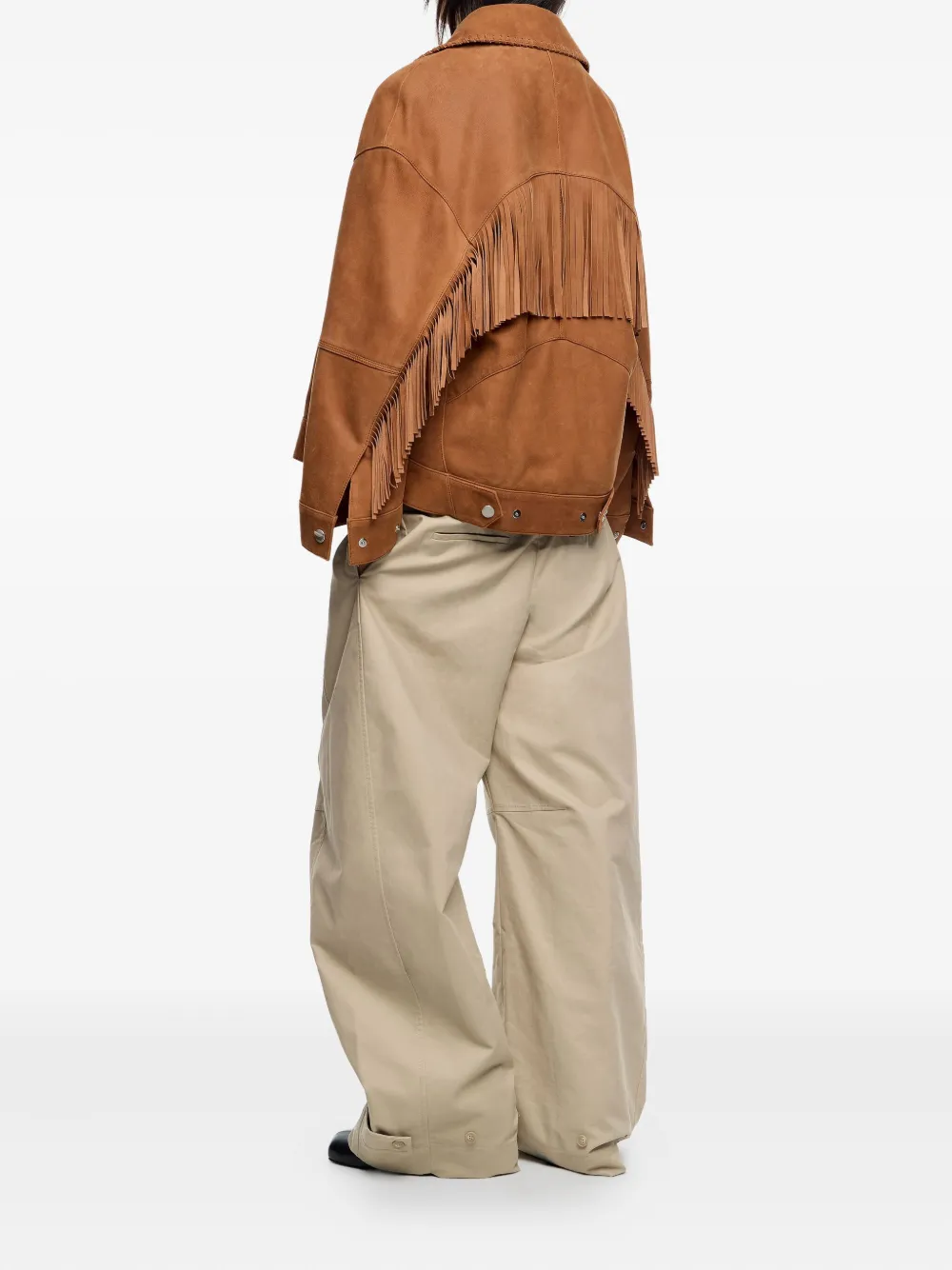 Bimba y Lola Leren jack met franje Bruin