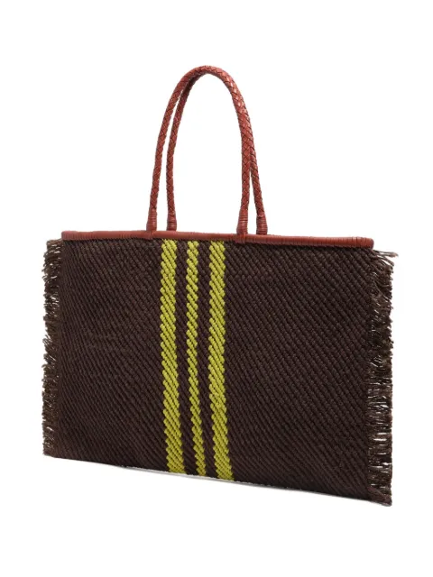 Bimba y Lola fringed striped shoulder bag