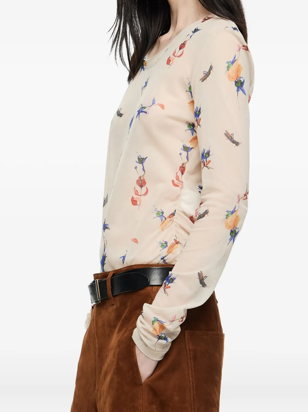 Bimba y Lola T-shirt met bloemenprint Beige