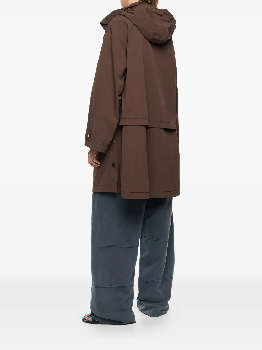 Bimba Y Lola Hooded Zip-up Coat In Brown