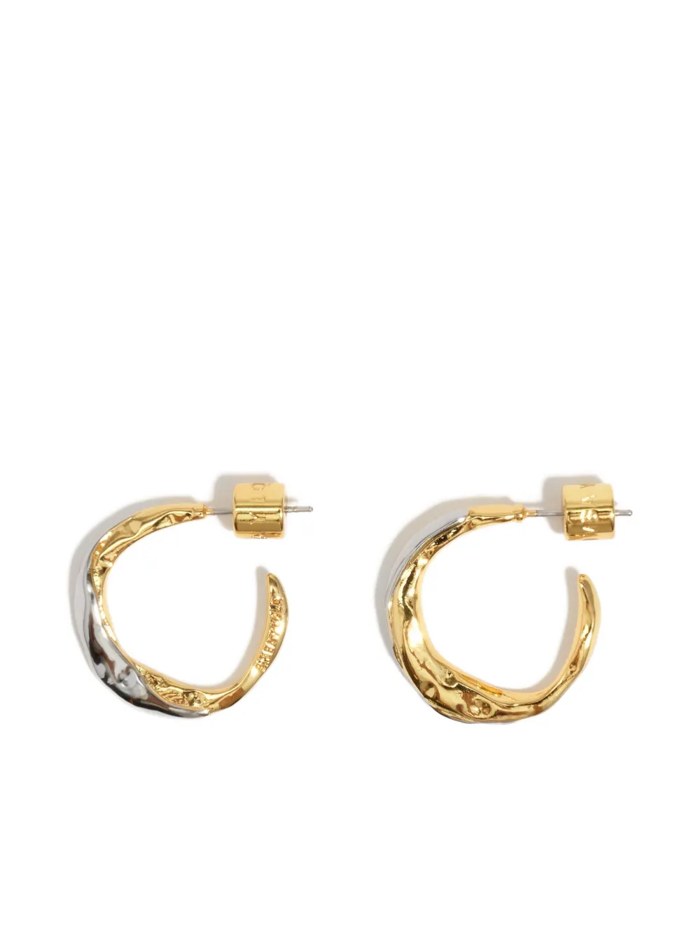 Bimba Y Lola Textured Hoop Earrings In Gold