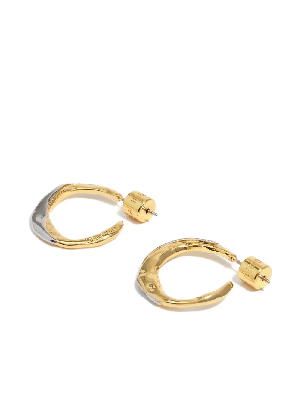 Bimba Y Lola Textured Hoop Earrings In Gold
