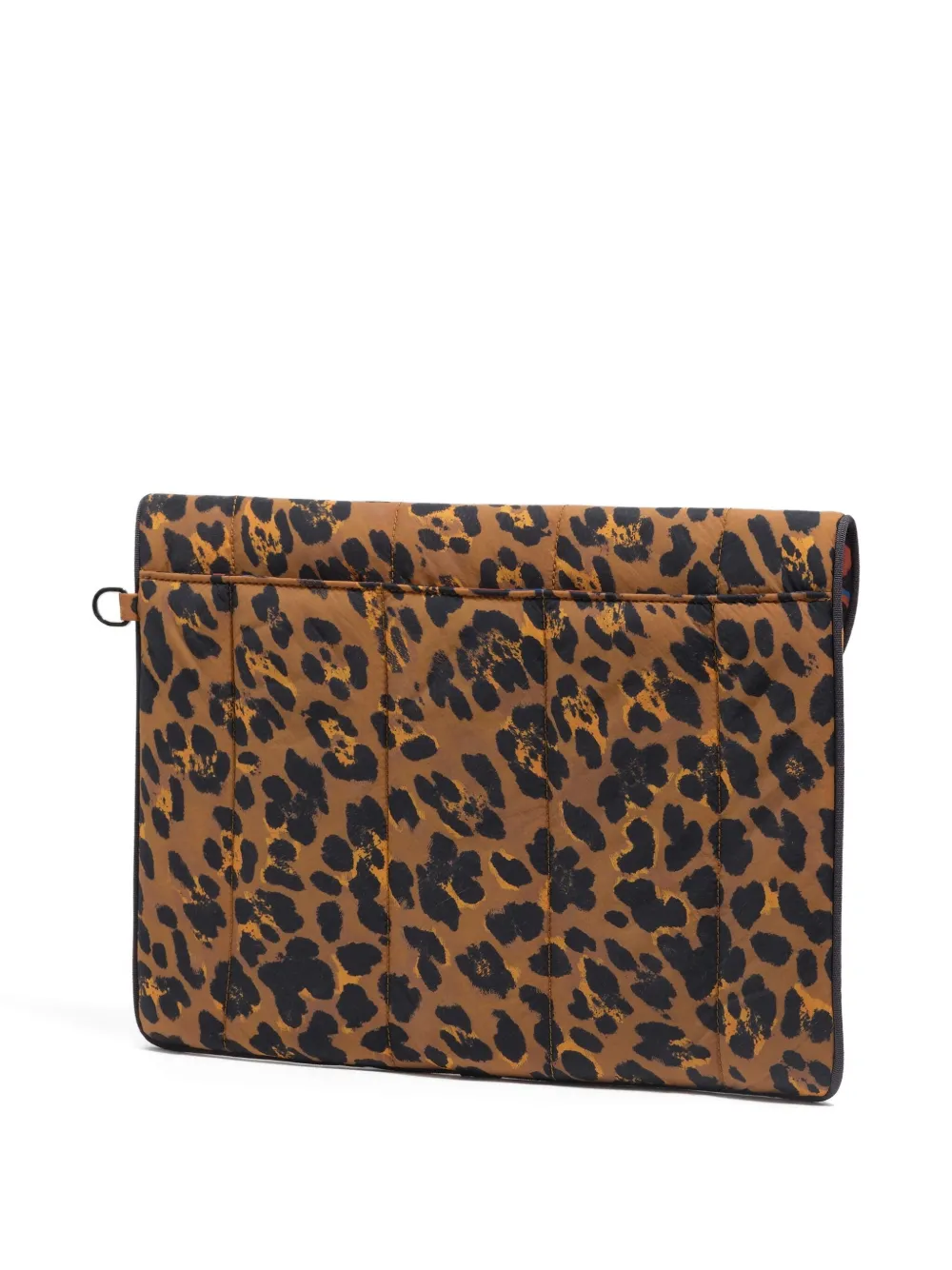 Bimba Y Lola Leopard-print Quilted Laptop Case In Brown