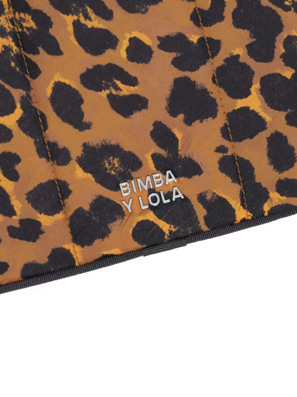 Bimba Y Lola Leopard-print Quilted Laptop Case In Brown