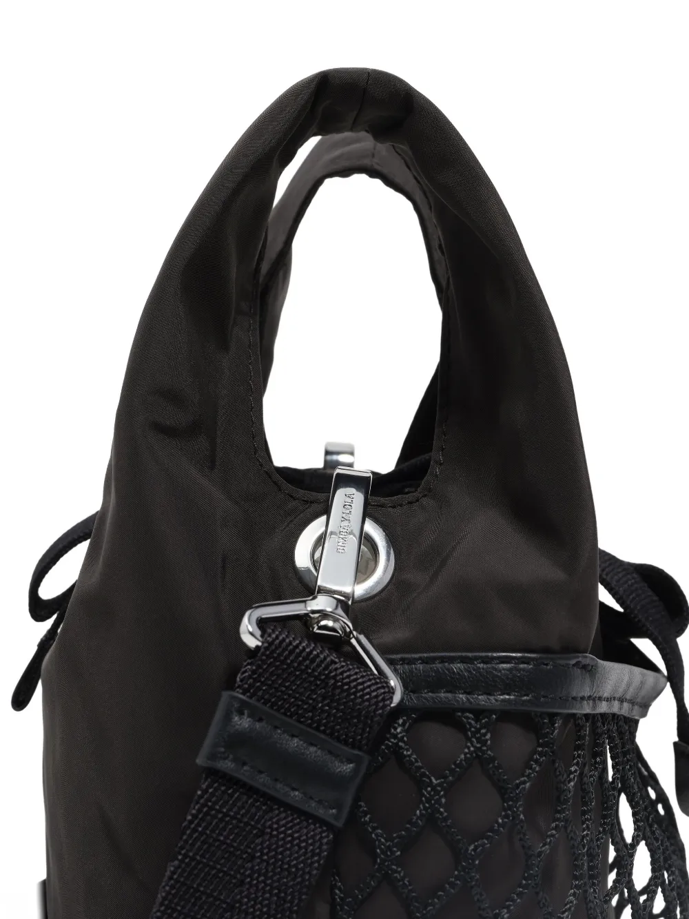 Bimba Y Lola Mesh-panel Drawstring Tote Bag In Black