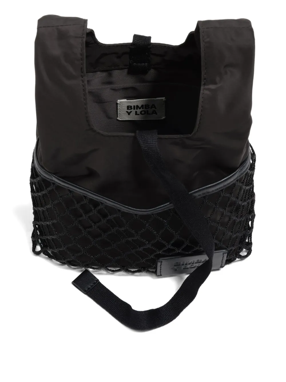 Bimba Y Lola Mesh-panel Drawstring Tote Bag In Black
