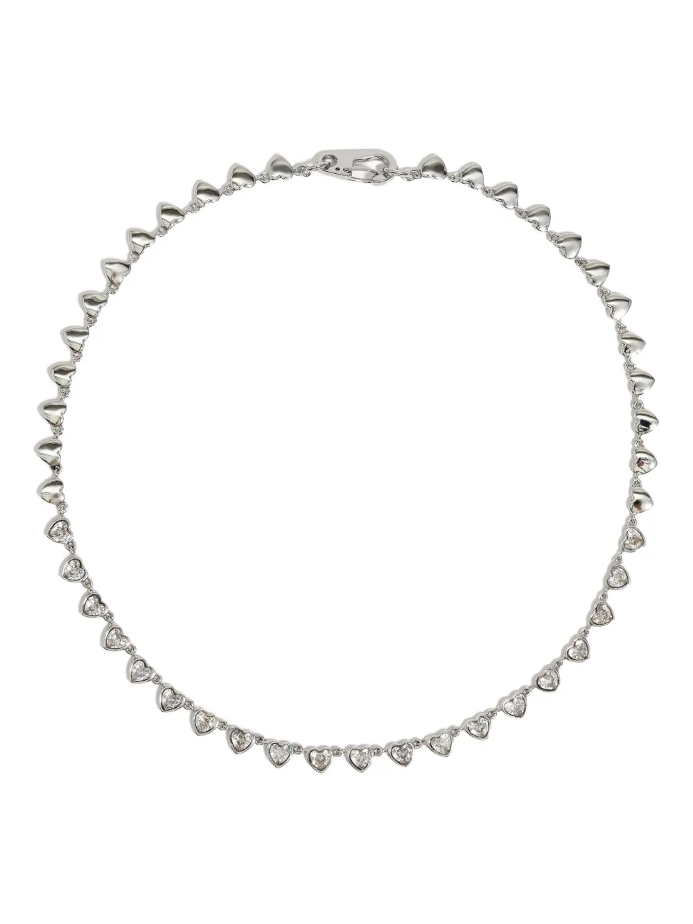 Bimba Y Lola Heart-shaped Crystal Necklace In Metallic
