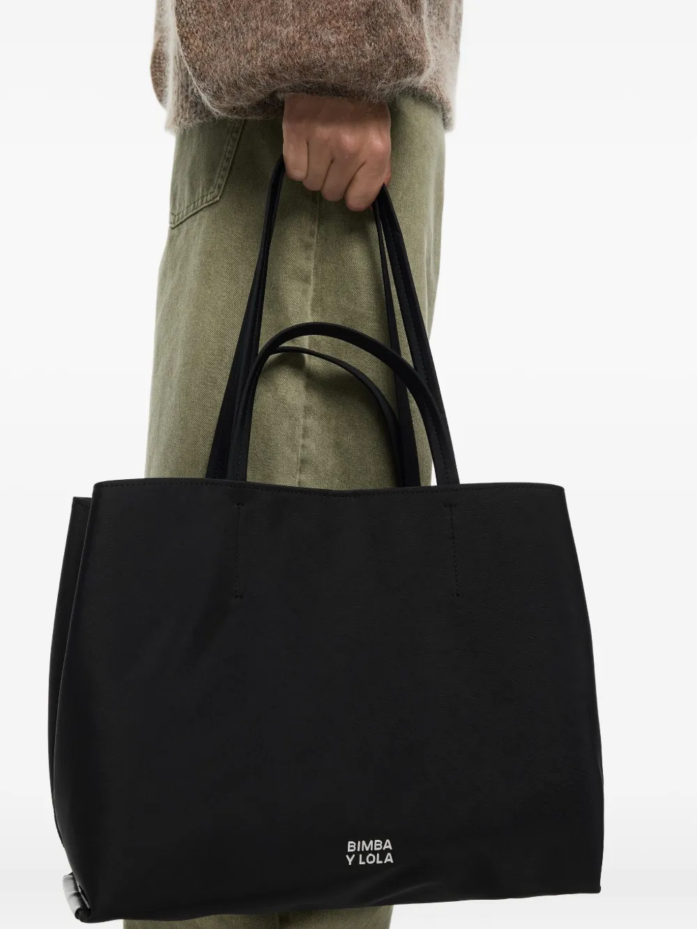 Bimba Y Lola Large Chihuahua Tote Bag In Black