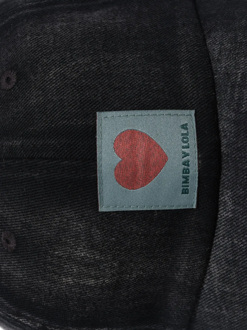 Bimba Y Lola Heart-patch Cotton Cap In Black