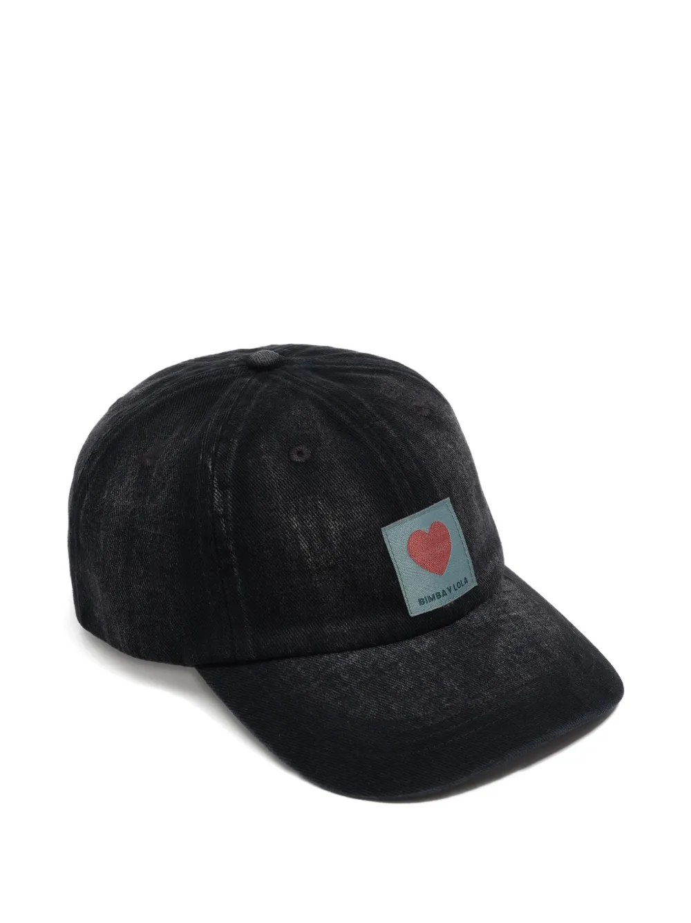 Bimba Y Lola Heart-patch Cotton Cap In Black