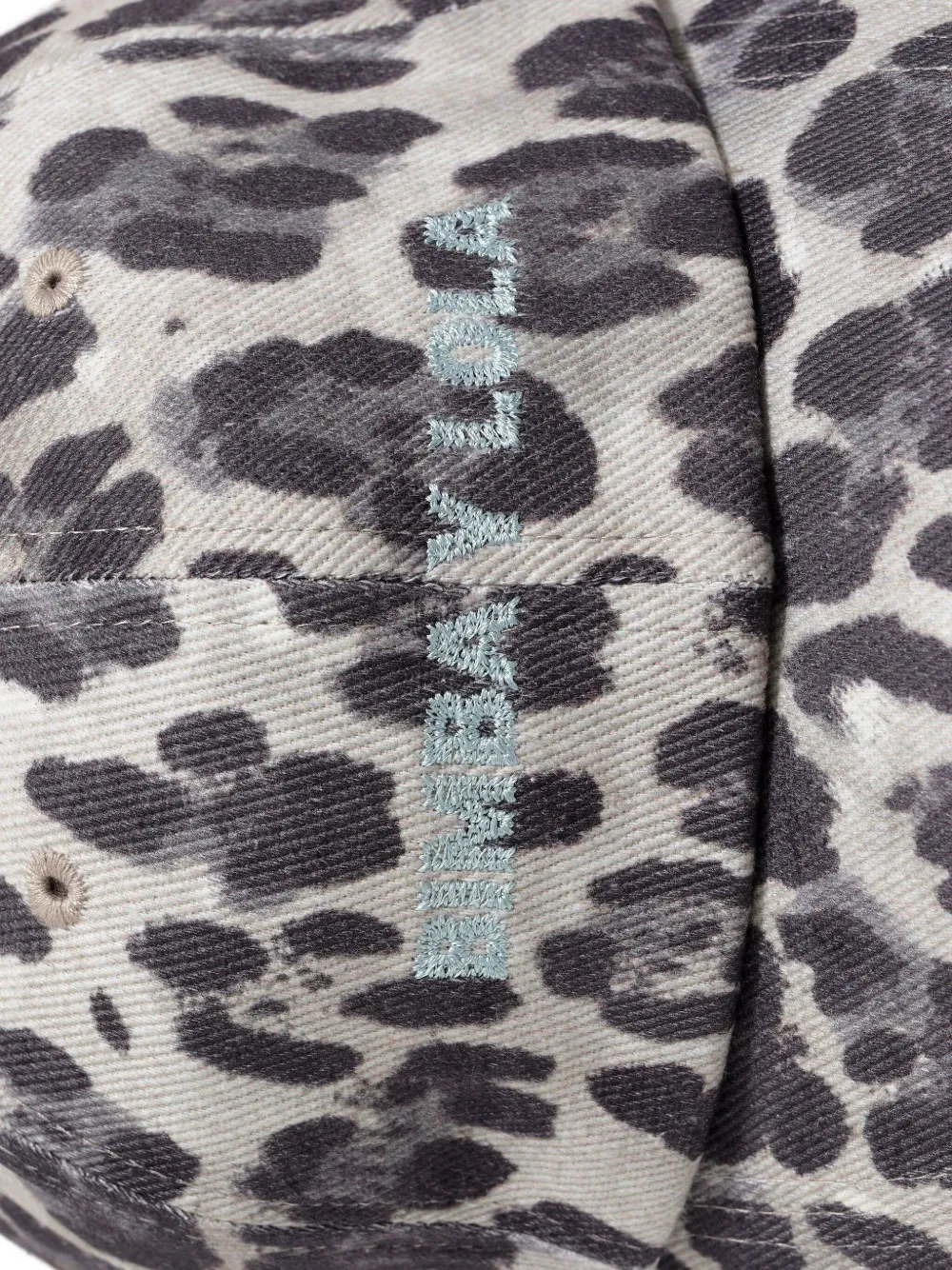 Bimba Y Lola Leopard-print Embroidered Cap In Black
