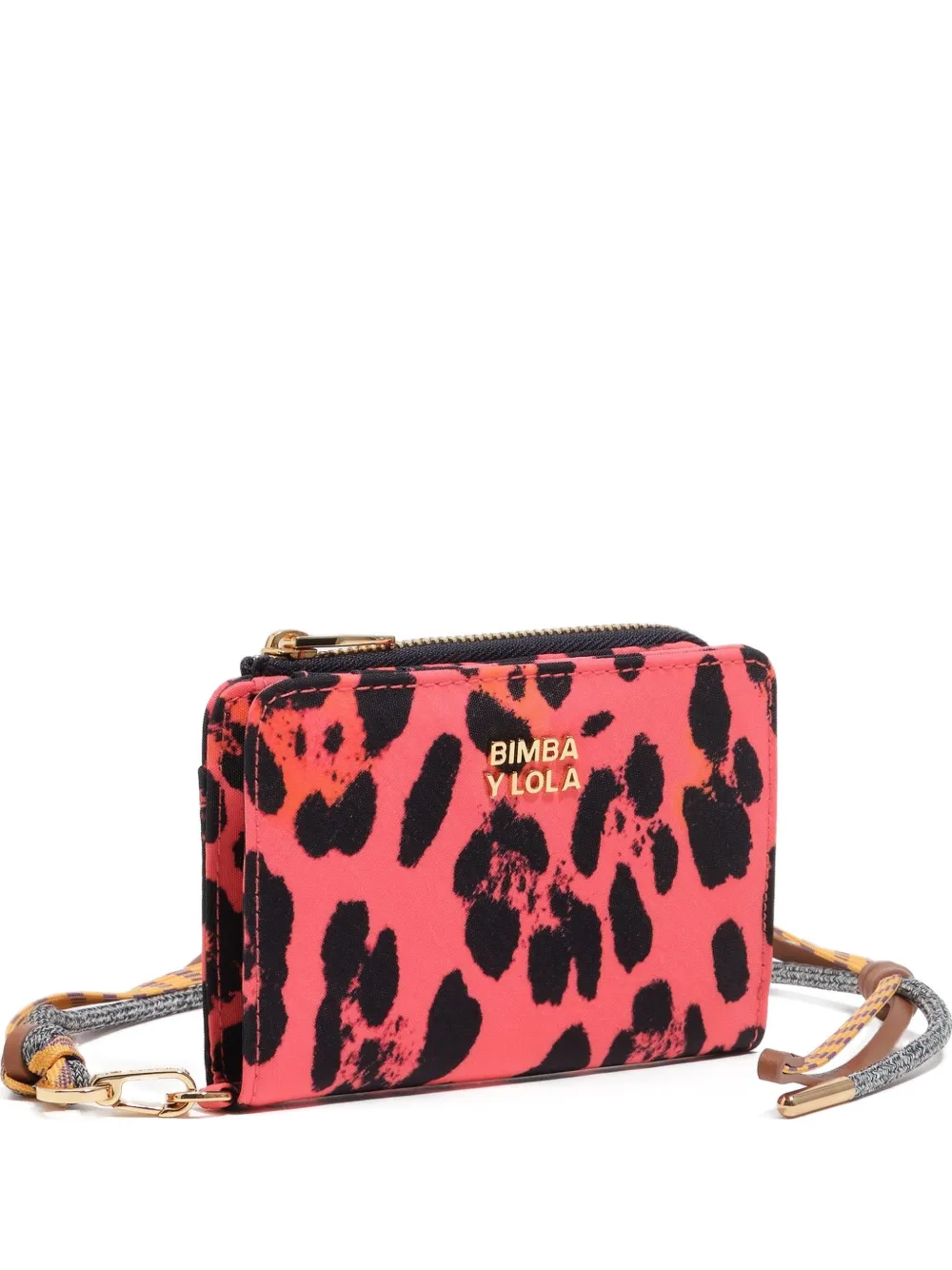 Bimba Y Lola Leopard-print Zip Wallet In Pink