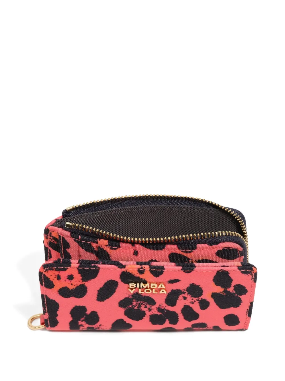 Bimba Y Lola Leopard-print Zip Wallet In Pink