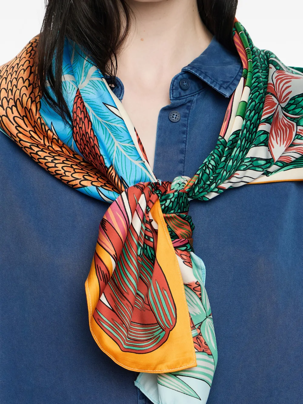 Bimba Y Lola Animals Print Scarf In Multi