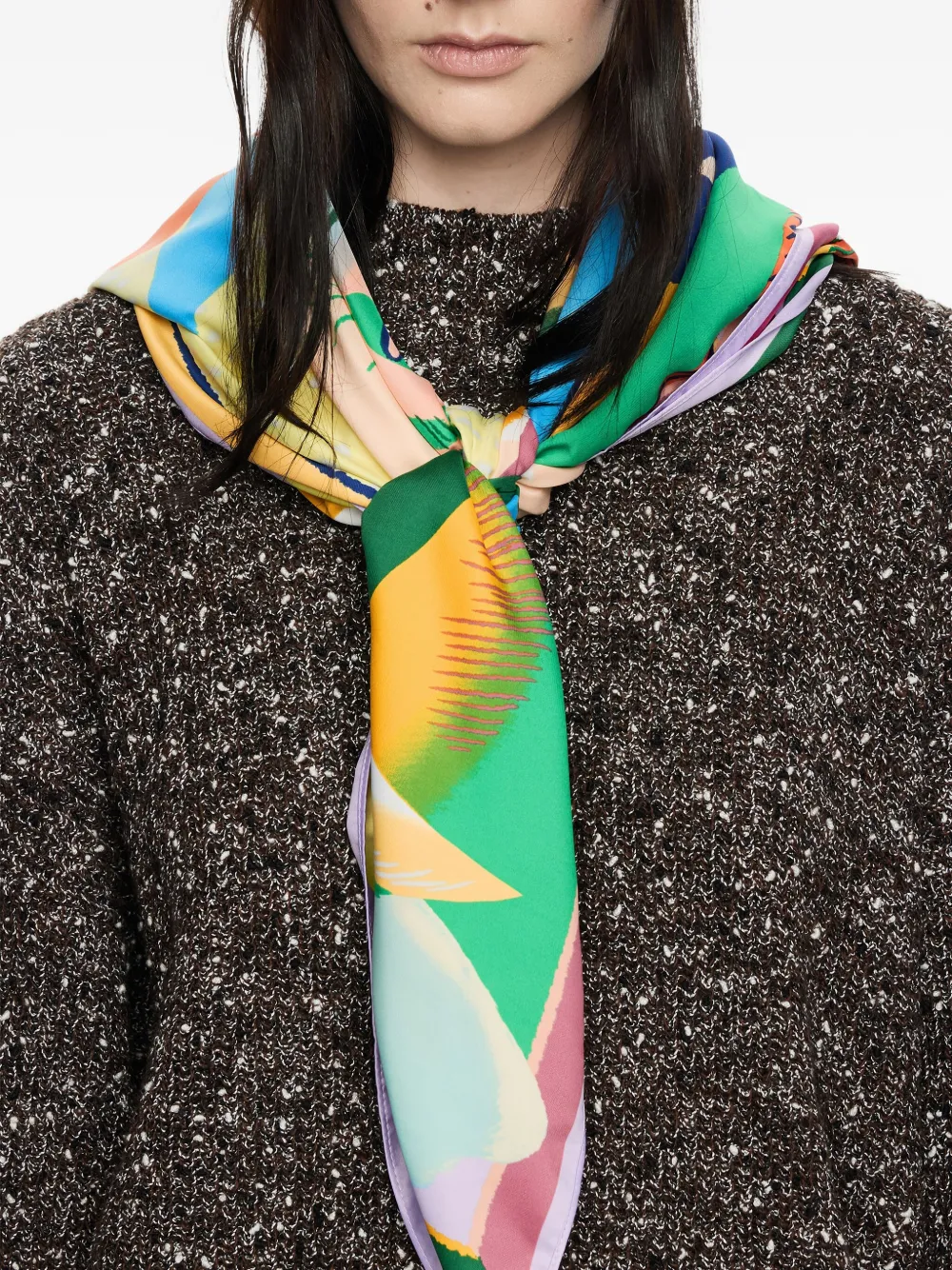 Bimba Y Lola Abstract-print Scarf In Green