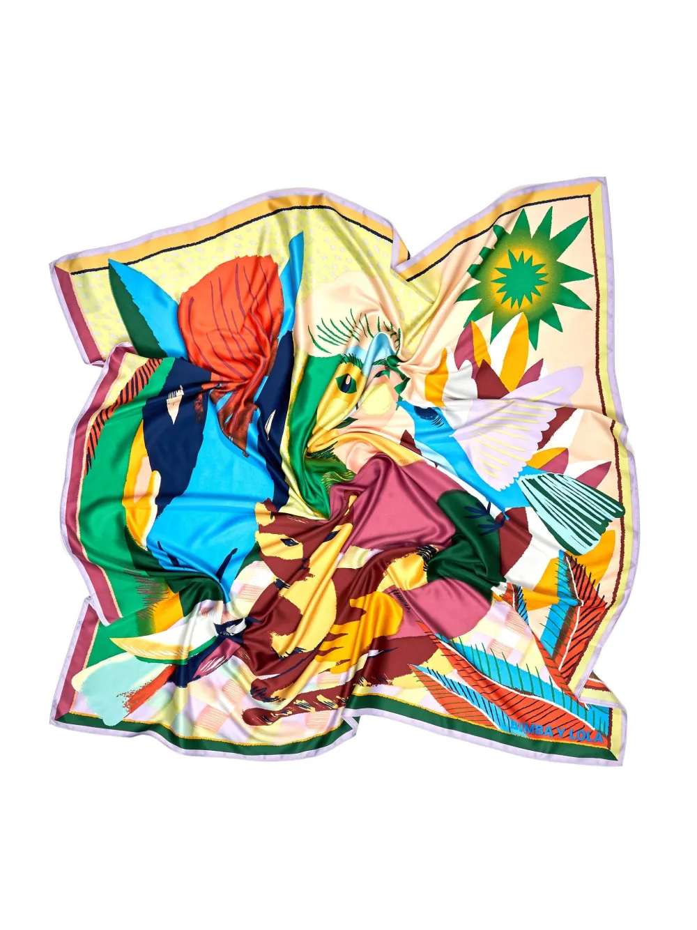 Bimba Y Lola Abstract-print Scarf In Green