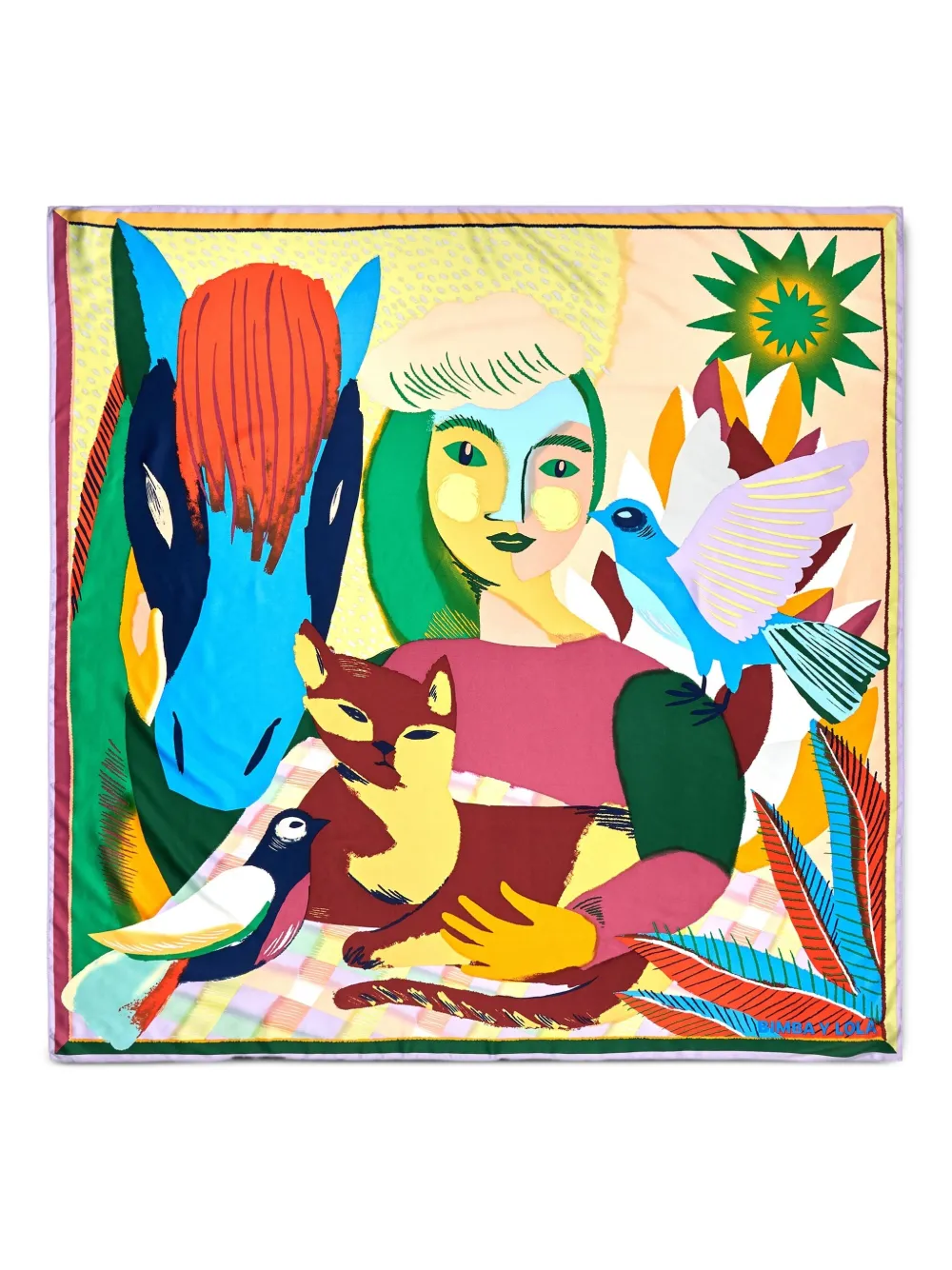 Bimba y Lola アブストラクトパターン スカーフ - グリーン Bimba y Lola アブストラクトパターン スカーフ - グリーン