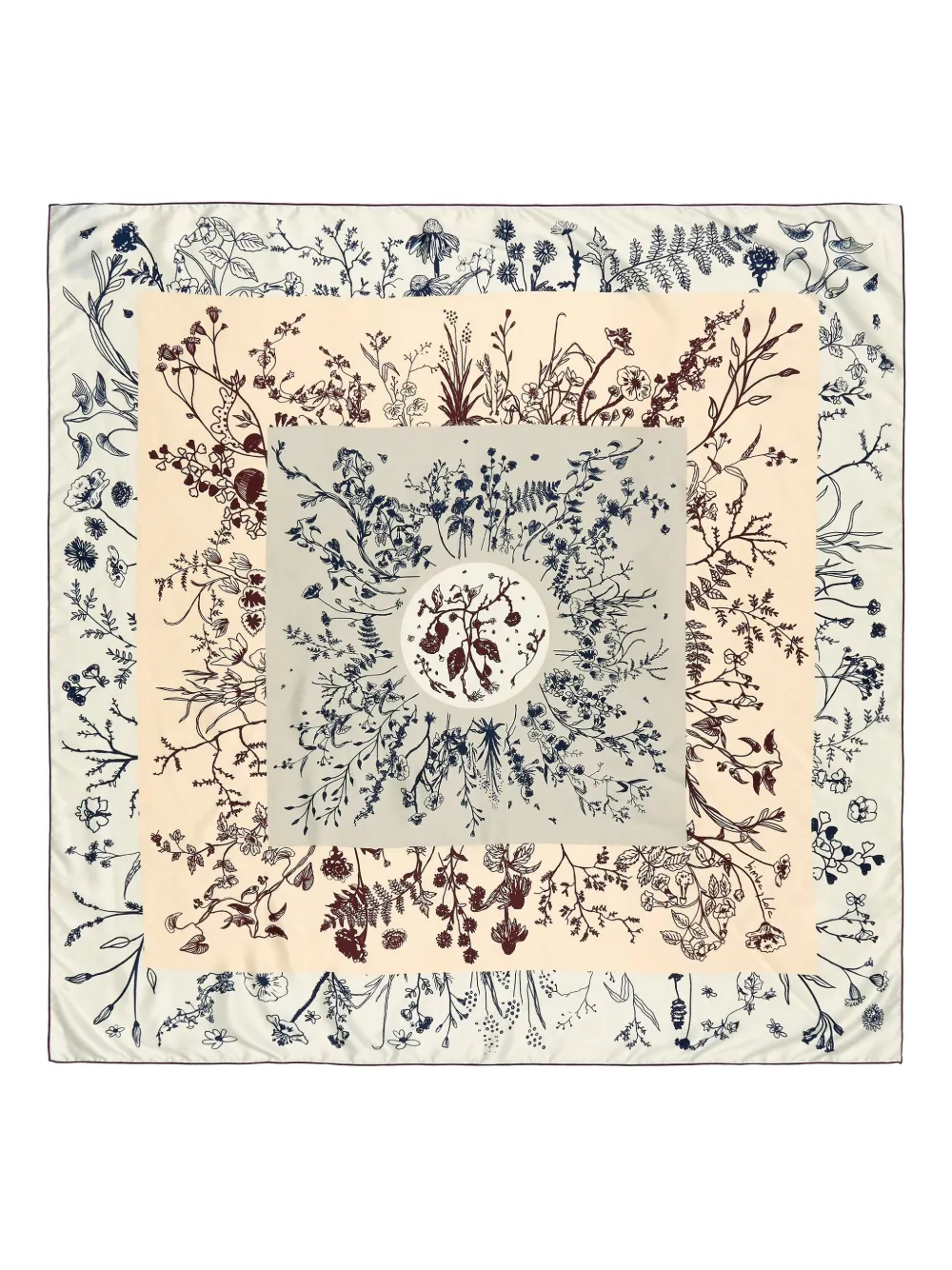 Bimba Y Lola Floral-print Scarf In Neutral