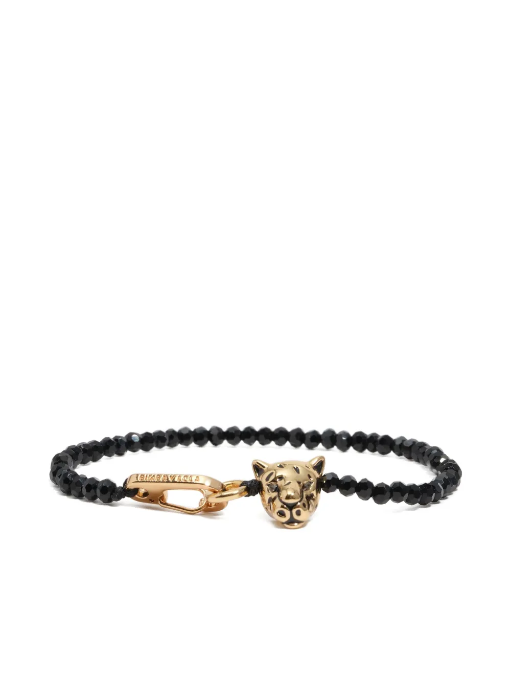 Bimba Y Lola Panther-head Beaded Bracelet In Black