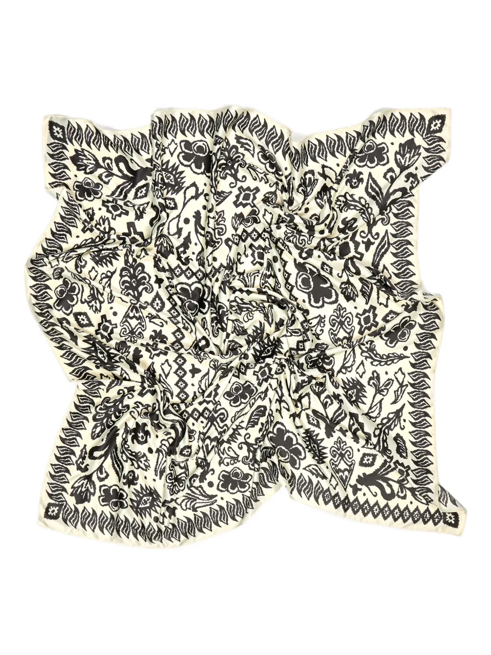 Bimba Y Lola Floral-pattern Square Scarf In Neutral