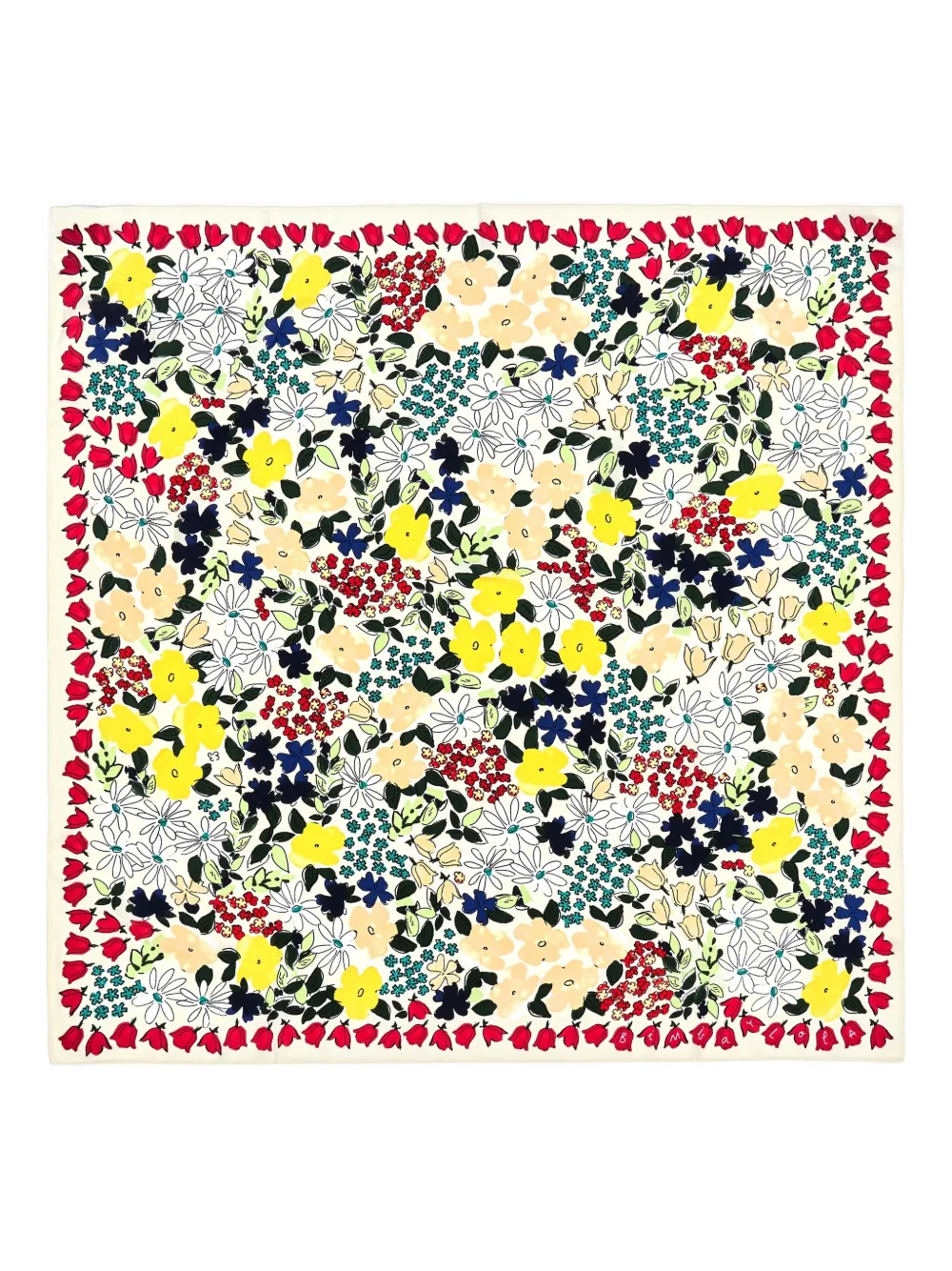 Bimba Y Lola Floral-print Square Scarf In Multi