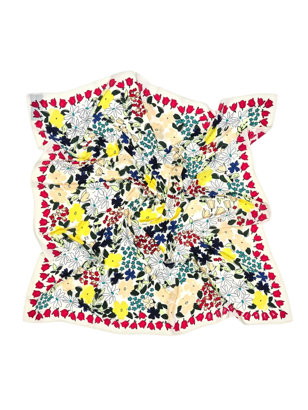 Bimba Y Lola Floral-print Square Scarf In Multi