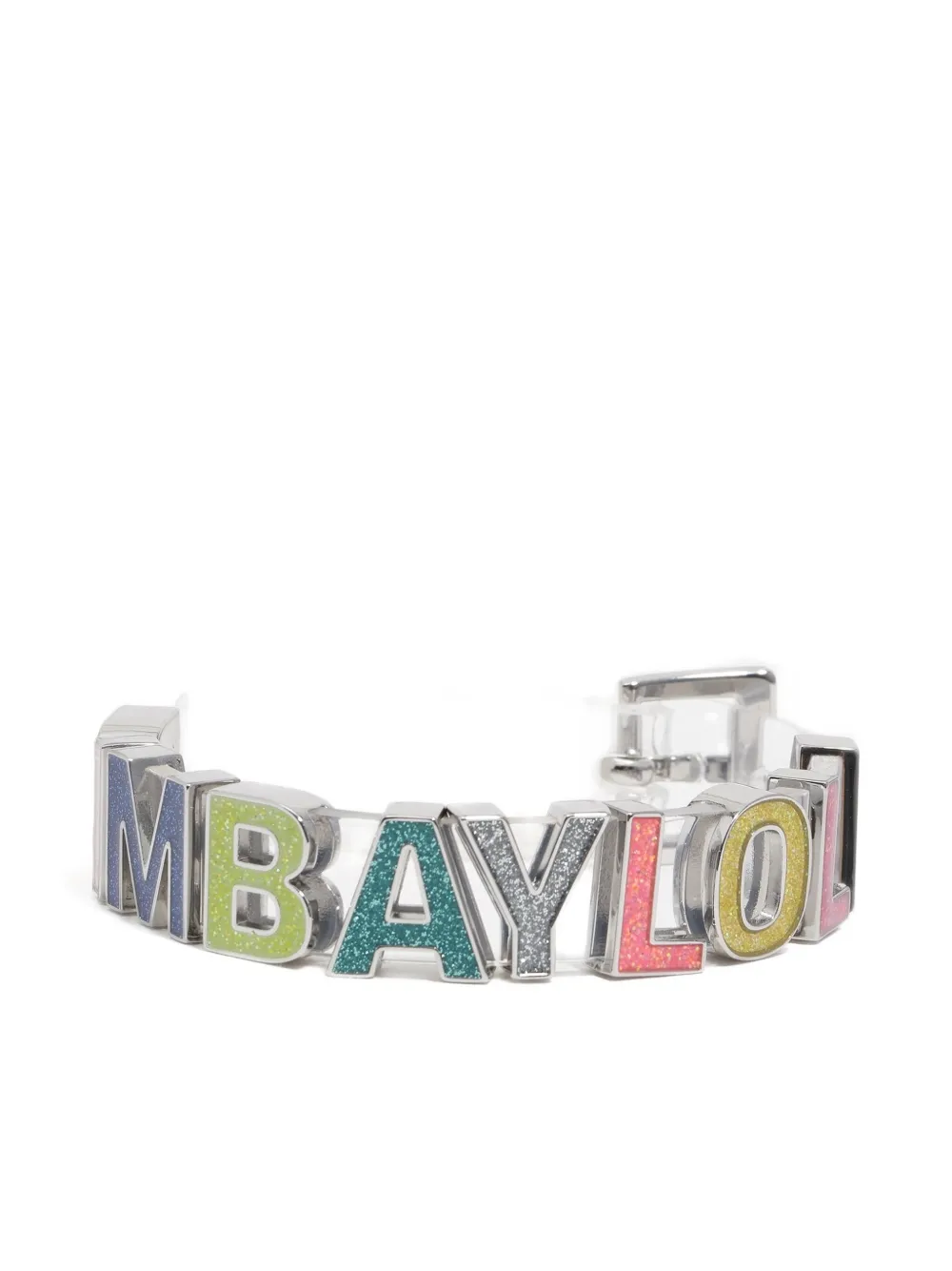 Bimba Y Lola Multicolored Glittery Logo Strap Bracelet In Multi