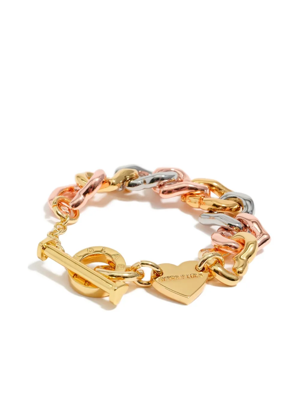 Bimba Y Lola Heart-shaped Chain Bracelet In Gold