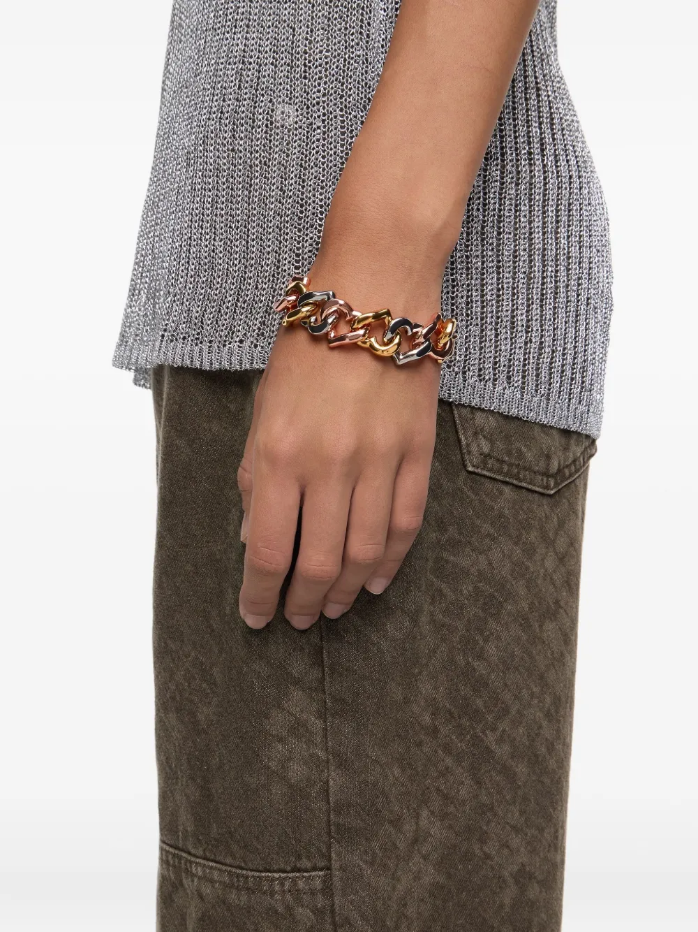 Bimba y Lola Hartvormige schakelarmband - Goud