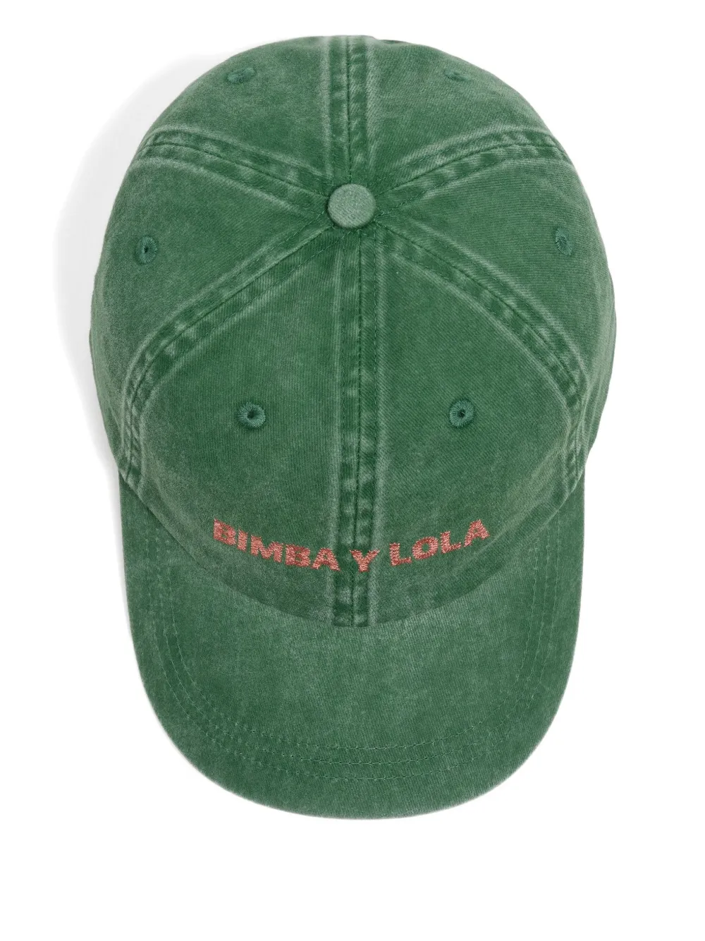 Bimba Y Lola Embroidered Cotton Cap In Green