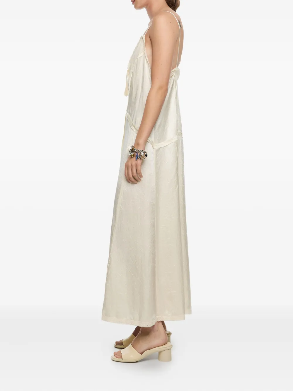 Bimba Y Lola V-neck Midi Dress In Neutral